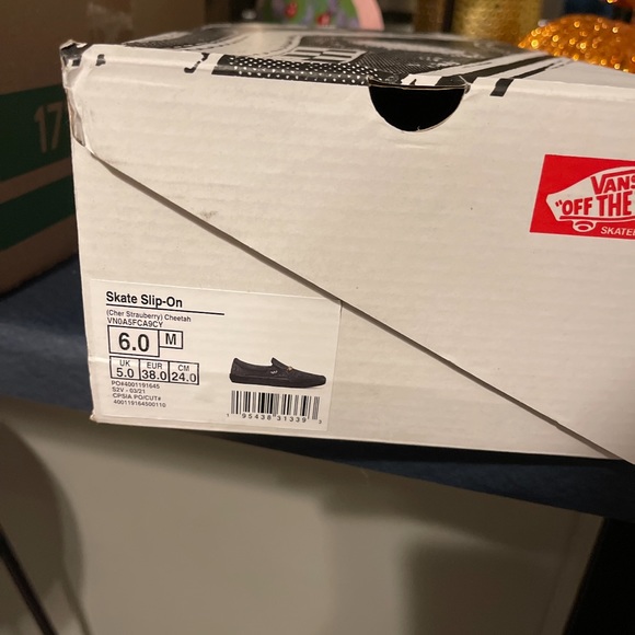 Slip on cherry cheetah vans. - Picture 3 of 5